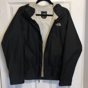 North face hooded venture black rain jacket